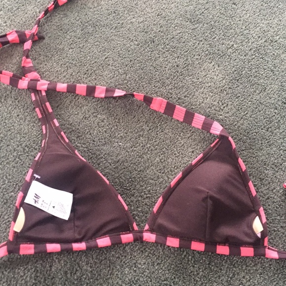 H&M pInk and brown striped bikini top - Picture 3 of 3